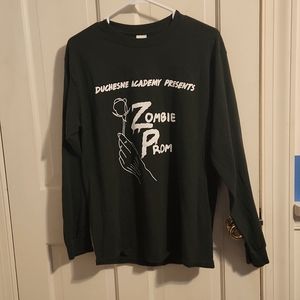 Men's Long Sleeve Zombie Prom Shirt Green